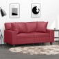 vidaXL 2-Sitzer-Sofa mit Zierkissen Weinrot 120 cm Kunstleder vidaXL 2-Sitzer-Sofa mit Zierkissen Weinrot 120 cm Kunstleder