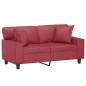 vidaXL 2-Sitzer-Sofa mit Zierkissen Weinrot 120 cm Kunstleder vidaXL 2-Sitzer-Sofa mit Zierkissen Weinrot 120 cm Kunstleder