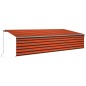 Automatische Markise Jalousie LED Windsensor 6x3m Orange Braun Automatische Markise Jalousie LED Windsensor 6x3m Orange Braun