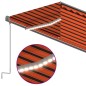 Automatische Markise Jalousie LED Windsensor 6x3m Orange Braun Automatische Markise Jalousie LED Windsensor 6x3m Orange Braun