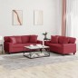 vidaXL 2-tlg. Sofagarnitur mit Kissen Weinrot Kunstleder vidaXL 2-tlg. Sofagarnitur mit Kissen Weinrot Kunstleder