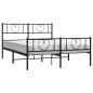 vidaXL Bettgestell mit Kopf- und Fußteil Metall Schwarz 140x190 cm vidaXL Bettgestell mit Kopf- und Fußteil Metall Schwarz 140x190 cm