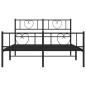 vidaXL Bettgestell mit Kopf- und Fußteil Metall Schwarz 140x190 cm vidaXL Bettgestell mit Kopf- und Fußteil Metall Schwarz 140x190 cm