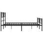 vidaXL Bettgestell mit Kopf- und Fußteil Metall Schwarz 140x190 cm vidaXL Bettgestell mit Kopf- und Fußteil Metall Schwarz 140x190 cm