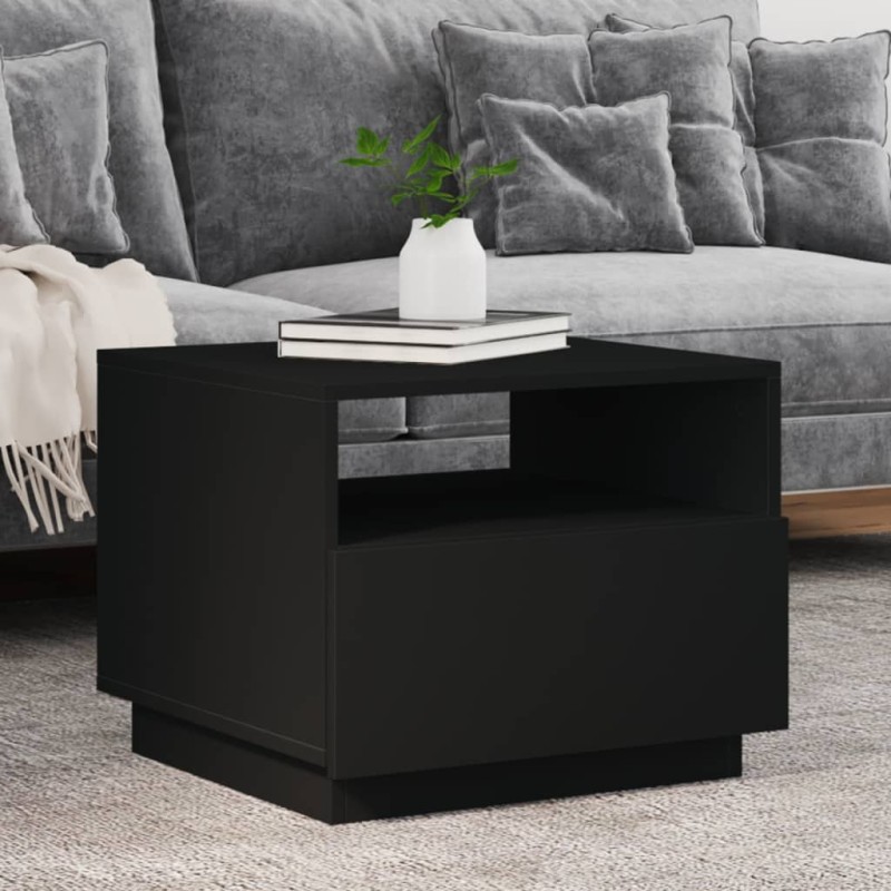 vidaXL Couchtisch mit LED-Leuchten Schwarz 50x49x40 cm vidaXL Couchtisch mit LED-Leuchten Schwarz 50x49x40 cm