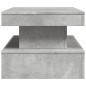 vidaXL Couchtisch mit LED-Leuchten Betongrau 90x50x40 cm vidaXL Couchtisch mit LED-Leuchten Betongrau 90x50x40 cm