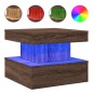 vidaXL Couchtisch mit LED-Leuchten Braun Eichen-Optik 50x50x40 cm vidaXL Couchtisch mit LED-Leuchten Braun Eichen-Optik 50x50x40 cm
