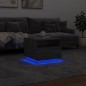 vidaXL Couchtisch mit LED-Leuchten Grau Sonoma 50x49x40 cm