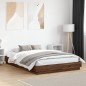 vidaXL Bettgestell mit LED Braun Eiche-Optik 120x200 cm vidaXL Bettgestell mit LED Braun Eiche-Optik 120x200 cm