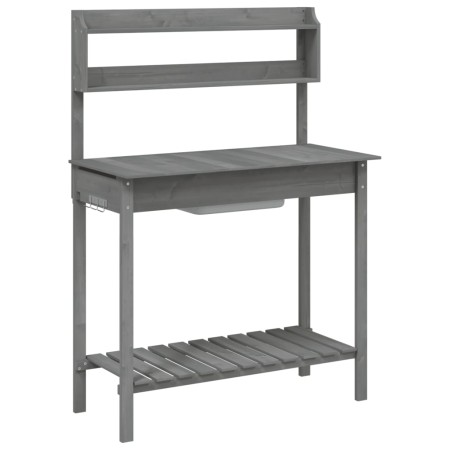 vidaXL Pflanztisch mit Waschbecken 147,5x44x139,5 cm Massivholz Tanne