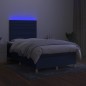 vidaXL Boxspringbett mit Matratze & LED Blau 120x190 cm Stoff vidaXL Boxspringbett mit Matratze & LED Blau 120x190 cm Stoff