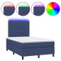 vidaXL Boxspringbett mit Matratze & LED Blau 120x190 cm Stoff vidaXL Boxspringbett mit Matratze & LED Blau 120x190 cm Stoff