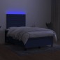 vidaXL Boxspringbett mit Matratze & LED Blau 120x190 cm Stoff vidaXL Boxspringbett mit Matratze & LED Blau 120x190 cm Stoff