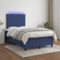 vidaXL Boxspringbett mit Matratze & LED Blau 120x190 cm Stoff vidaXL Boxspringbett mit Matratze & LED Blau 120x190 cm Stoff