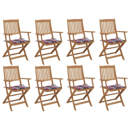 vidaXL Klappbare Gartenstühle mit Kissen 8 Stk. Massivholz Akazie