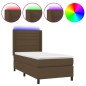 vidaXL Boxspringbett mit Matratze & LED Dunkelbraun 90x190 cm Stoff vidaXL Boxspringbett mit Matratze & LED Dunkelbraun 90x190 cm Stoff