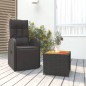 vidaXL 2-tlg. Garten-Lounge-Set Schwarz Poly Rattan Massivholz Akazie vidaXL 2-tlg. Garten-Lounge-Set Schwarz Poly Rattan Massivholz Akazie