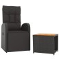 vidaXL 2-tlg. Garten-Lounge-Set Schwarz Poly Rattan Massivholz Akazie vidaXL 2-tlg. Garten-Lounge-Set Schwarz Poly Rattan Massivholz Akazie