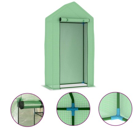 vidaXL Gewächshaus mit Stahlrahmen 0,5 m² 1x0,5x1,9 m