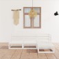 vidaXL 4-tlg. Garten-Lounge-Set Weiß Massivholz Kiefer vidaXL 4-tlg. Garten-Lounge-Set Weiß Massivholz Kiefer