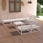vidaXL 8-tlg. Garten-Lounge-Set Weiß Massivholz Kiefer vidaXL 8-tlg. Garten-Lounge-Set Weiß Massivholz Kiefer