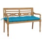 vidaXL Batavia-Gartenbank mit Hellblauem Kissen 120 cm Teak Massivholz vidaXL Batavia-Gartenbank mit Hellblauem Kissen 120 cm Teak Massivholz