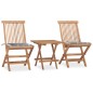 vidaXL 3-tlg. Garten-Essgruppe mit Kissen Klappbar Massivholz Teak vidaXL 3-tlg. Garten-Essgruppe mit Kissen Klappbar Massivholz Teak