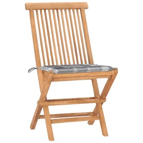 vidaXL 3-tlg. Garten-Essgruppe mit Kissen Klappbar Massivholz Teak