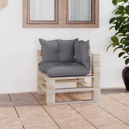 vidaXL Garten-Ecksofa aus Paletten mit Kissen Kiefernholz