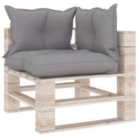vidaXL Garten-Ecksofa aus Paletten mit Kissen Kiefernholz
