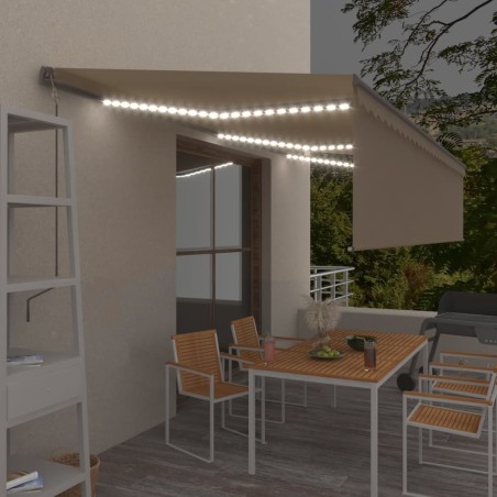 Automatische Markise mit Jalousie LED & Windsensor 6x3 m Creme