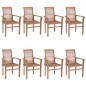 vidaXL Essstühle 8 Stk. mit Hellblauen Kissen Massivholz Teak vidaXL Essstühle 8 Stk. mit Hellblauen Kissen Massivholz Teak