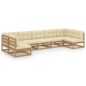 vidaXL 7-tlg Garten-Lounge-Set mit Kissen Honigbraun Massivholz Kiefer vidaXL 7-tlg Garten-Lounge-Set mit Kissen Honigbraun Massivholz Kiefer
