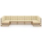 vidaXL 7-tlg Garten-Lounge-Set mit Kissen Honigbraun Massivholz Kiefer vidaXL 7-tlg Garten-Lounge-Set mit Kissen Honigbraun Massivholz Kiefer