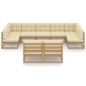 vidaXL 9-tlg Garten-Lounge-Set mit Kissen Honigbraun Massivholz Kiefer vidaXL 9-tlg Garten-Lounge-Set mit Kissen Honigbraun Massivholz Kiefer