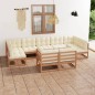 vidaXL 9-tlg Garten-Lounge-Set mit Kissen Honigbraun Massivholz Kiefer vidaXL 9-tlg Garten-Lounge-Set mit Kissen Honigbraun Massivholz Kiefer