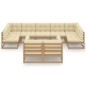 vidaXL 9-tlg Garten-Lounge-Set mit Kissen Honigbraun Massivholz Kiefer vidaXL 9-tlg Garten-Lounge-Set mit Kissen Honigbraun Massivholz Kiefer
