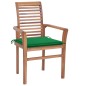 vidaXL Essstühle 8 Stk. mit Grünen Kissen Massivholz Teak vidaXL Essstühle 8 Stk. mit Grünen Kissen Massivholz Teak