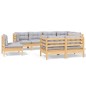 vidaXL 8-tlg. Garten-Lounge-Set mit Grauen Kissen Kiefer Massivholz vidaXL 8-tlg. Garten-Lounge-Set mit Grauen Kissen Kiefer Massivholz
