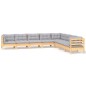 vidaXL 8-tlg. Garten-Lounge-Set mit Grauen Kissen Kiefer Massivholz vidaXL 8-tlg. Garten-Lounge-Set mit Grauen Kissen Kiefer Massivholz