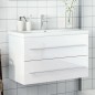vidaXL Waschbeckenunterschrank mit Einbaubecken Hochglanz-Weiß vidaXL Waschbeckenunterschrank mit Einbaubecken Hochglanz-Weiß