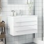 vidaXL Waschbeckenunterschrank mit Einbaubecken Hochglanz-Weiß vidaXL Waschbeckenunterschrank mit Einbaubecken Hochglanz-Weiß