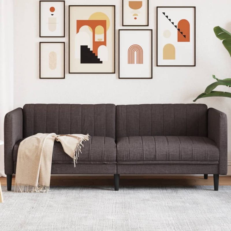 vidaXL Sofa 3-Sitzer Dunkelbraun Stoff vidaXL Sofa 3-Sitzer Dunkelbraun Stoff