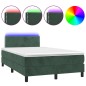 vidaXL Boxspringbett mit Matratze & LED Dunkelgrün 120x190 cm Samt vidaXL Boxspringbett mit Matratze & LED Dunkelgrün 120x190 cm Samt