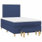 vidaXL Boxspringbett mit Matratze Blau 120x190 cm Stoff vidaXL Boxspringbett mit Matratze Blau 120x190 cm Stoff