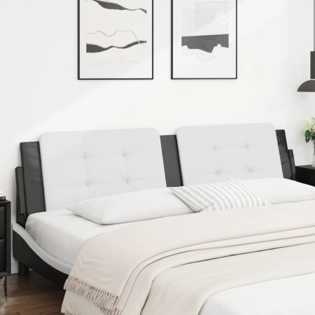 vidaXL Kopfteil-Kissen Weiß und Schwarz 200 cm Kunstleder
