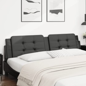 vidaXL Kopfteil-Kissen Schwarz 200 cm Kunstleder