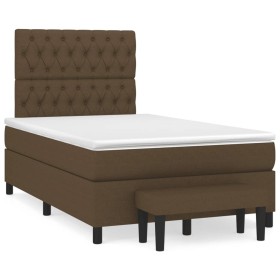 vidaXL Boxspringbett mit Matratze Dunkelbraun 120x190 cm Stoff