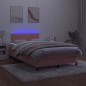 vidaXL Boxspringbett mit Matratze & LED Rosa 120x190 cm Samt vidaXL Boxspringbett mit Matratze & LED Rosa 120x190 cm Samt