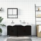 vidaXL 3-tlg. Badmöbel-Set Schwarz Holzwerkstoff